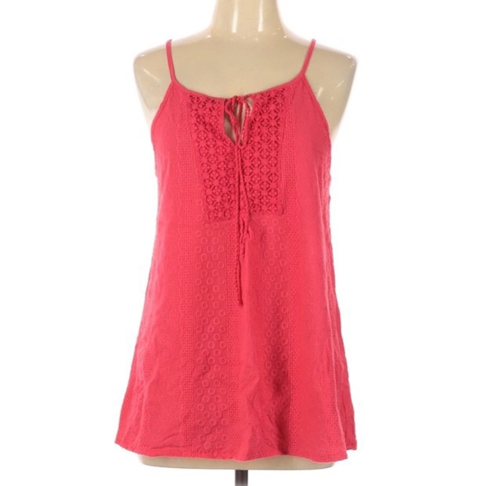 Pink Embroidered Tank Top
